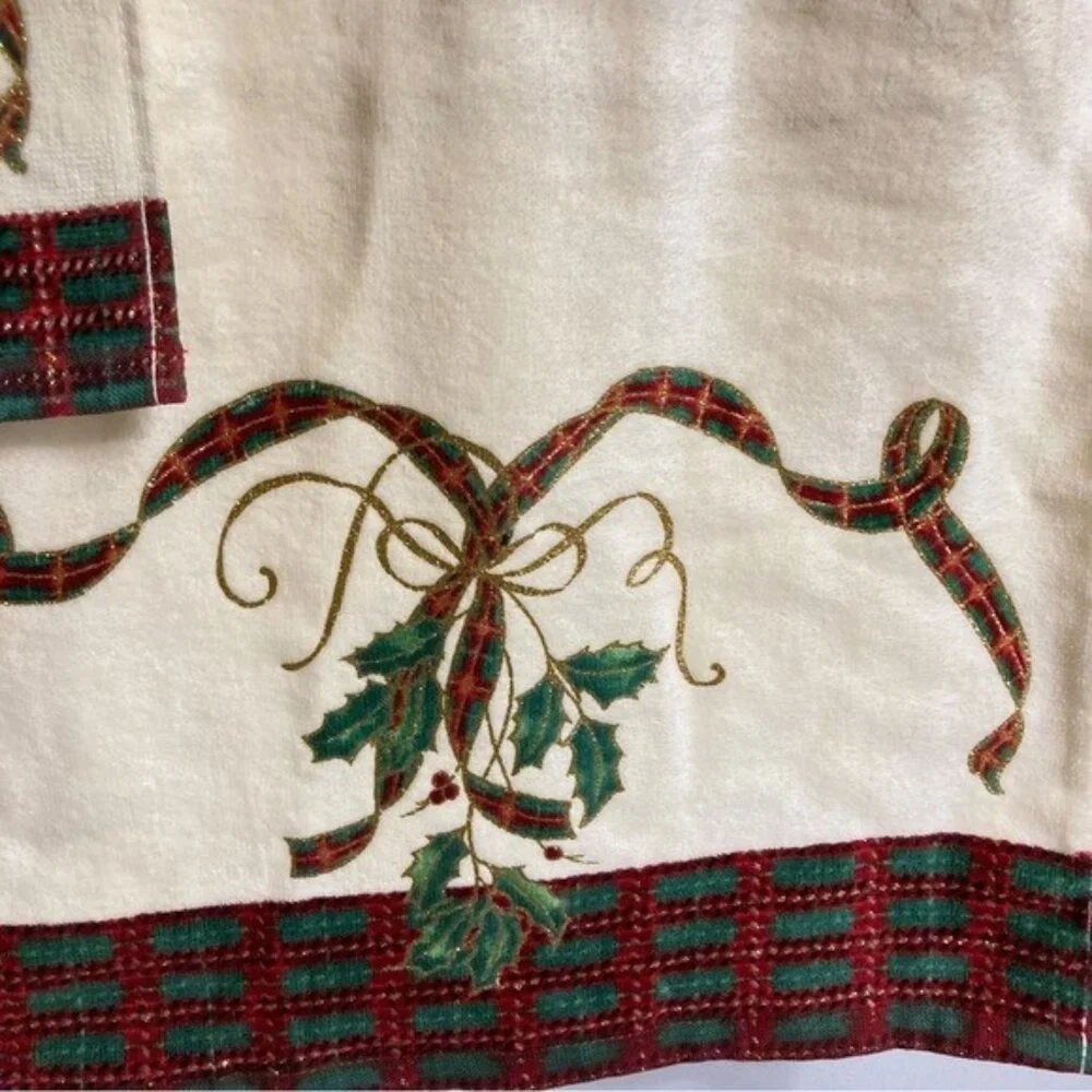 LENOX Holiday Nouveau Fingertip and Hand Towel NEW Set of 2